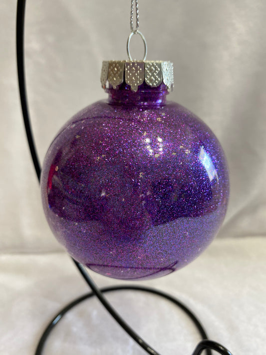 Purple Glitter Christmas Ornament