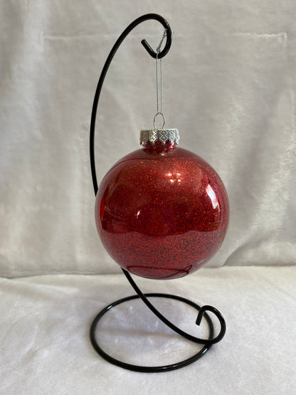 Red Fine Glitter Christmas Ornament Large