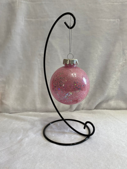 Pink & Chunky Glitter Christmas Ornament