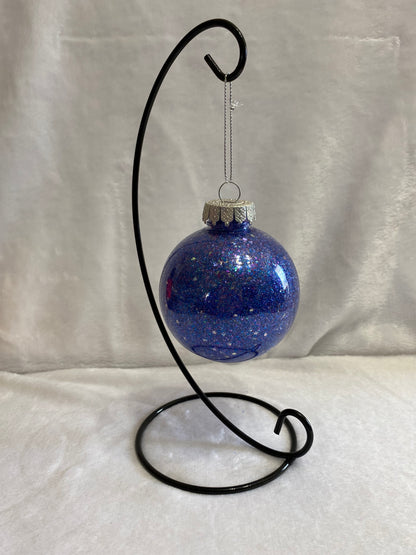 Blue & Chunky Glitter Christmas Ornament
