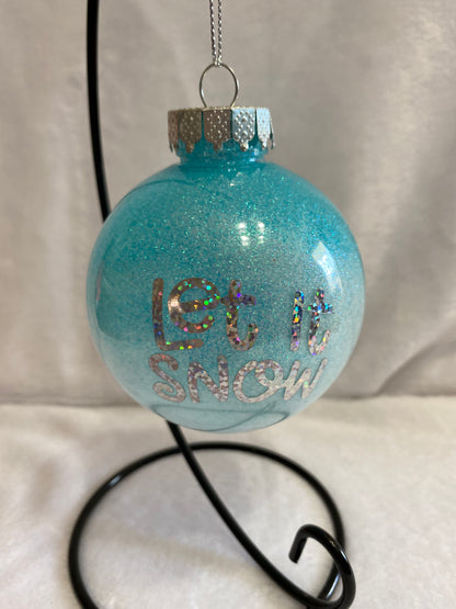 Let it Snow Blue Ornament