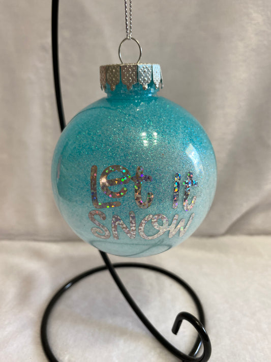 Let it Snow Blue Ornament