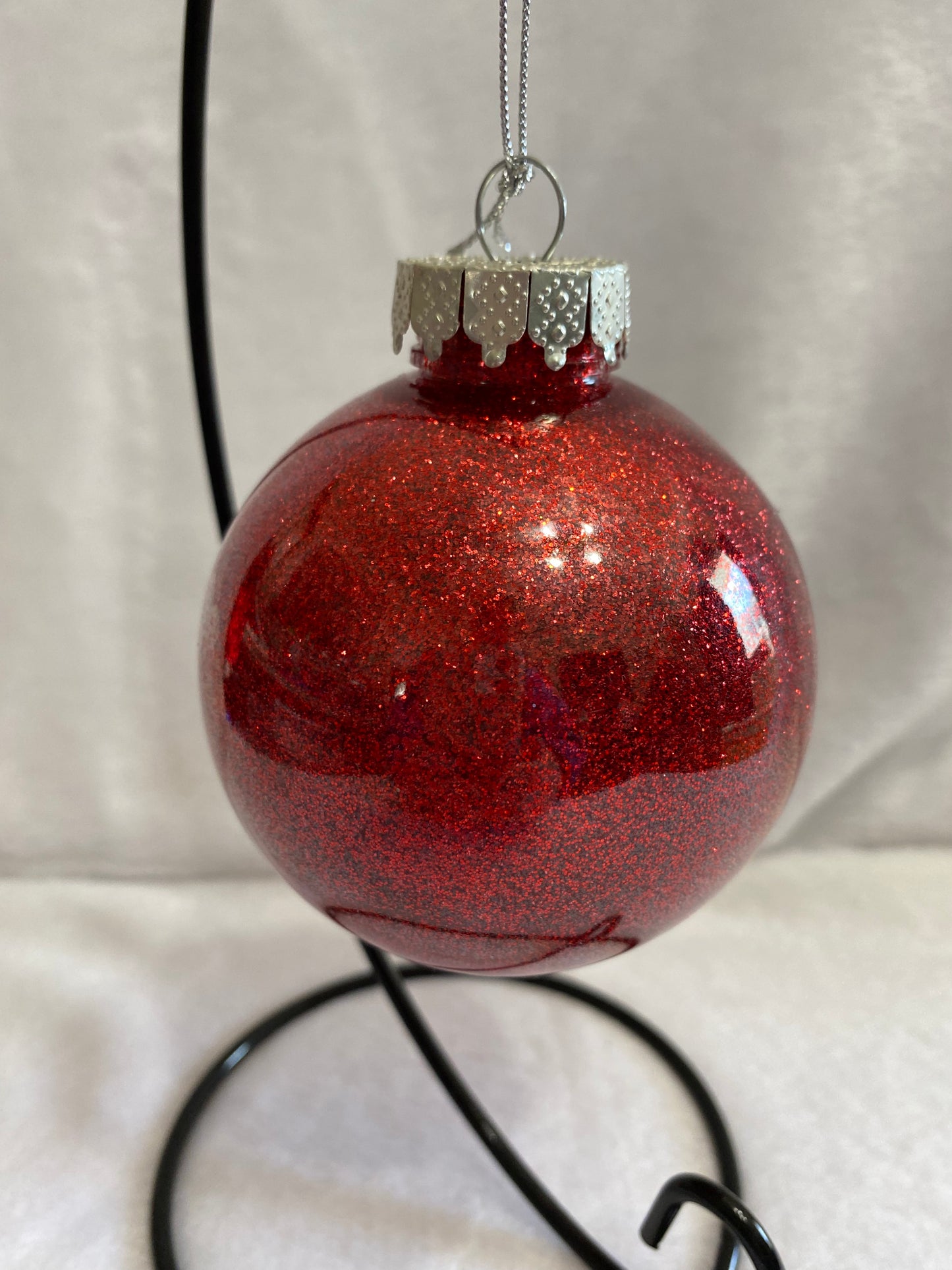 Red Glitter Christmas Ornament Small