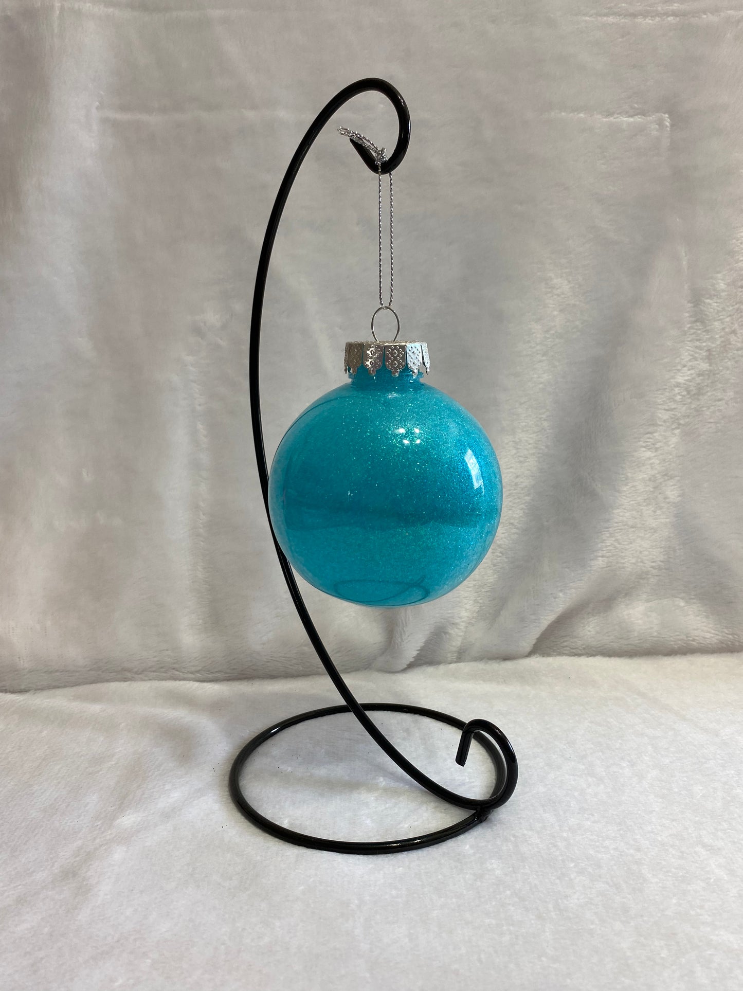 Turquoise Glitter Christmas Ornament