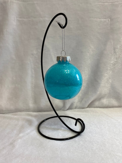 Turquoise Glitter Christmas Ornament