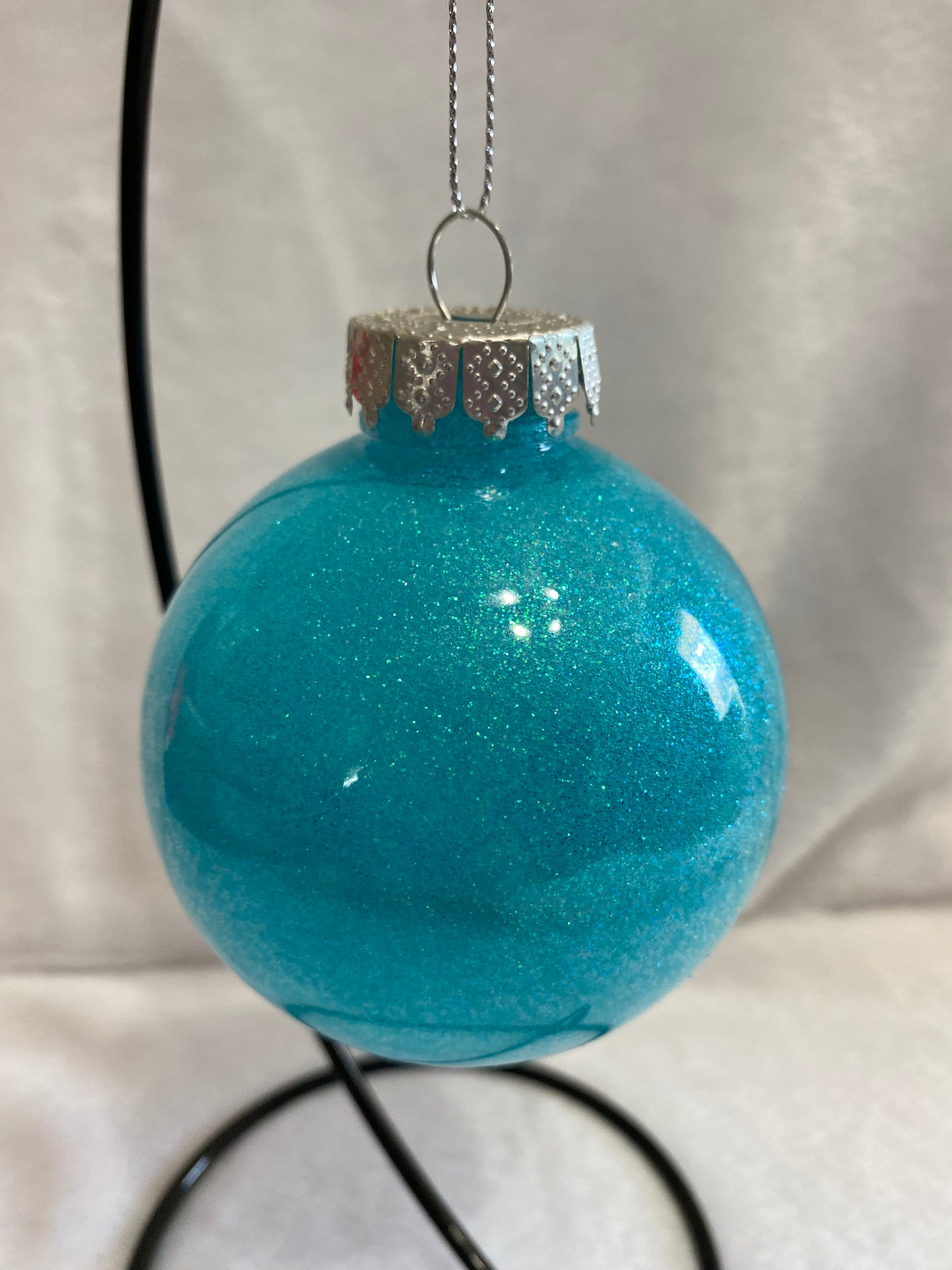 Baby Blue Glitter Christmas Ornament