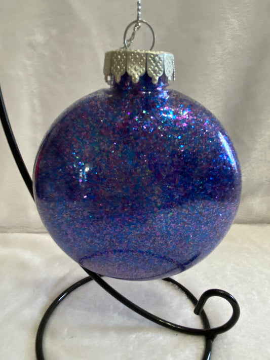 Blue & Purple Glitter Christmas Ornament