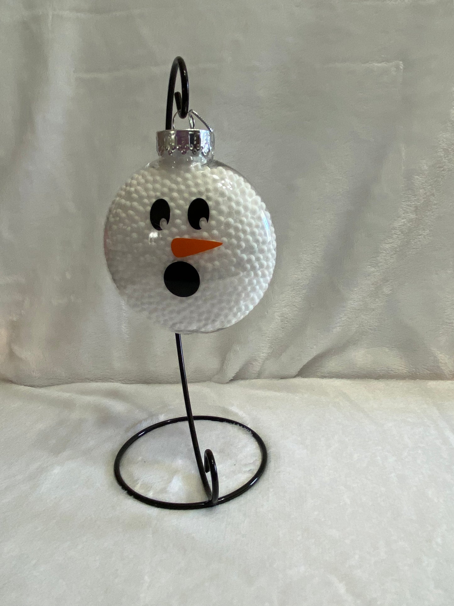 Snowman Face Disc Christmas Ornament