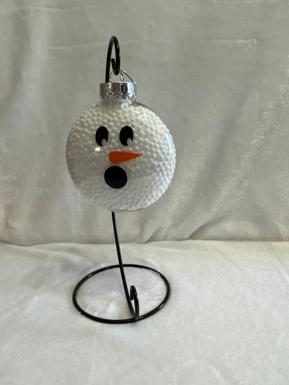 Snowman Face Disc Christmas Ornament
