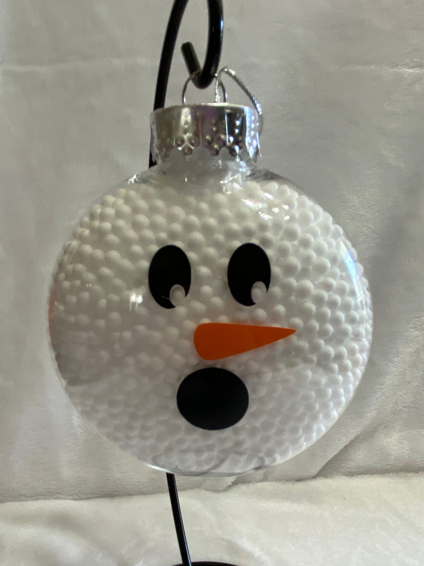 Snowman Face Disc Christmas Ornament