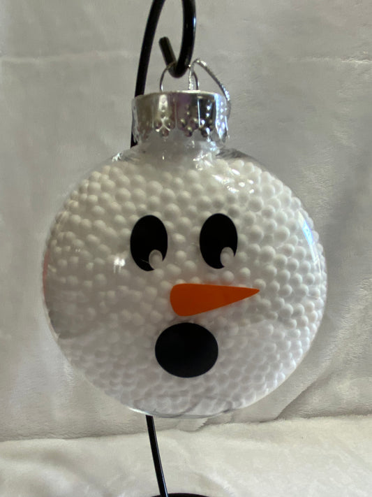 Snowman Face Disc Christmas Ornament