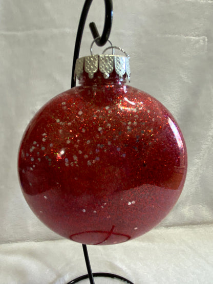 Red & Gold Glitter Christmas Ornament