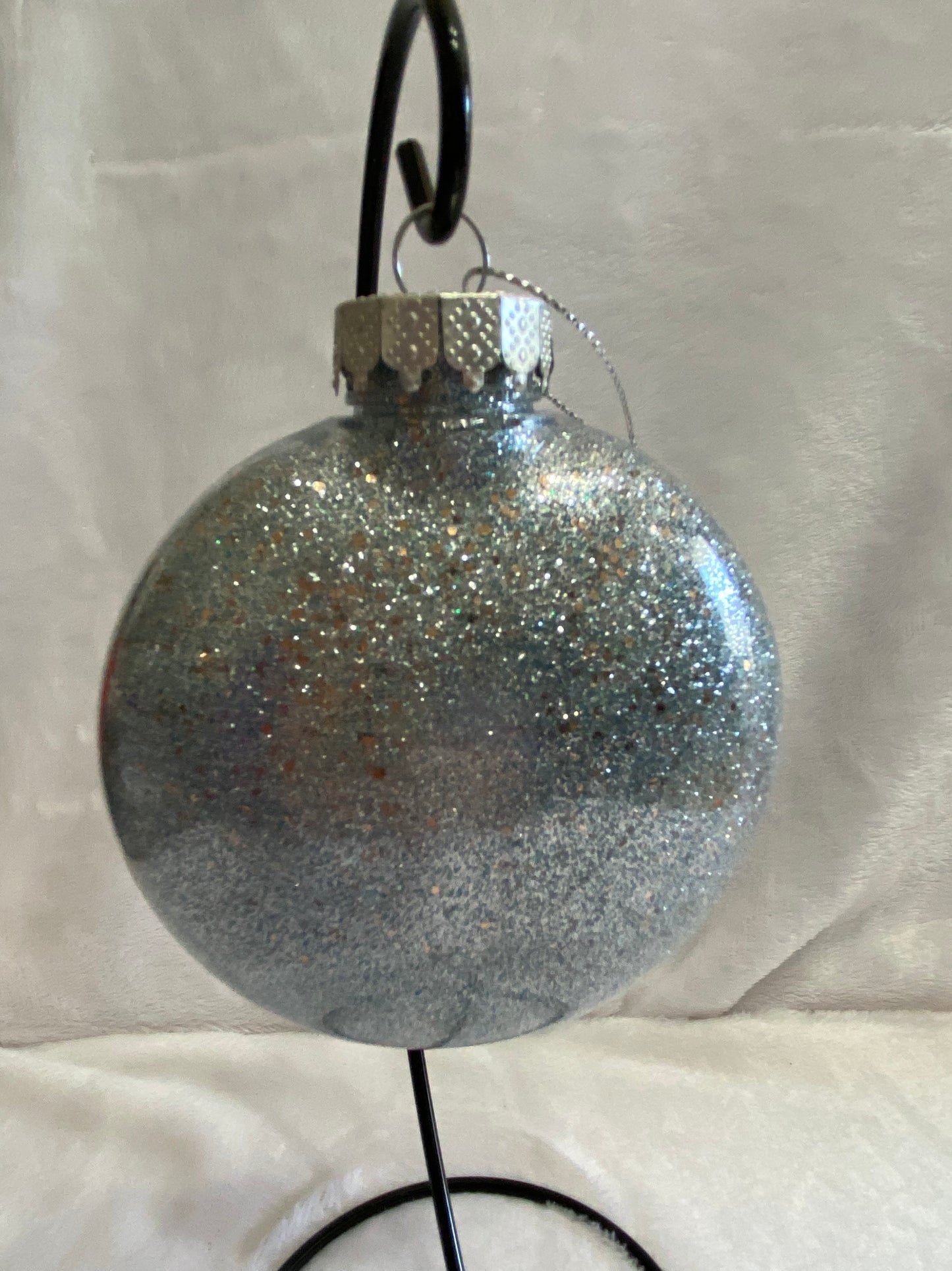 Silver Disc Shaped Christmas Ornament