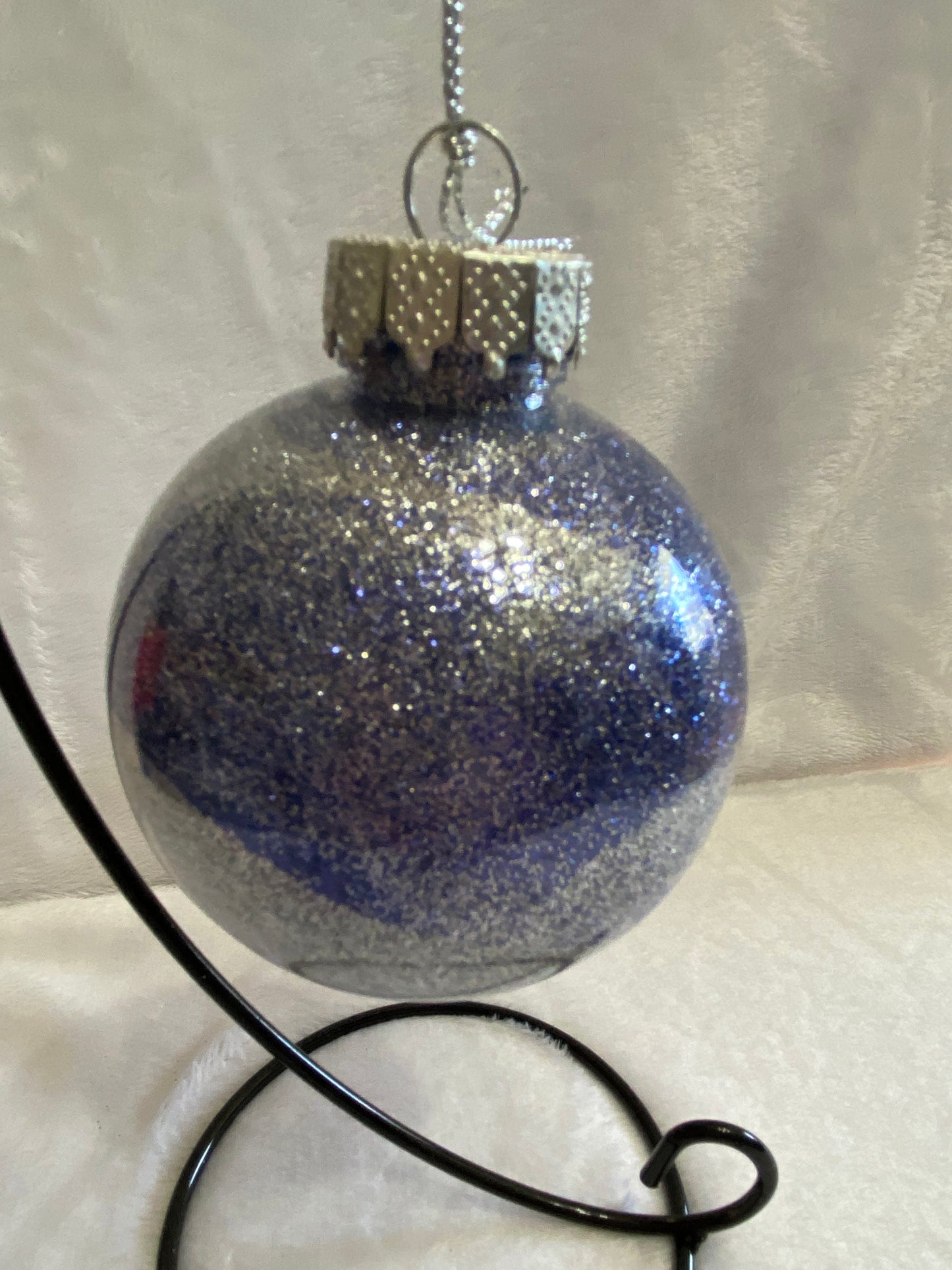 Blue & Silver Glitter Christmas Ornament
