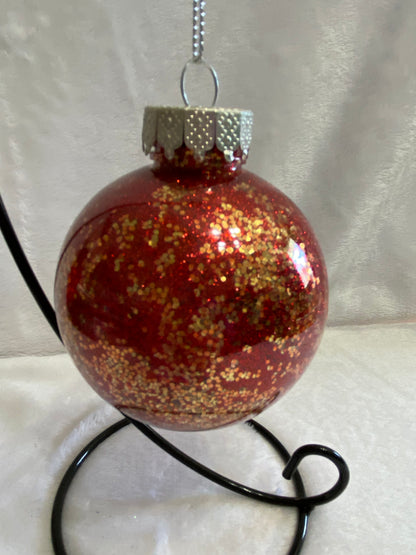 Red & Gold Glitter Christmas Ornament