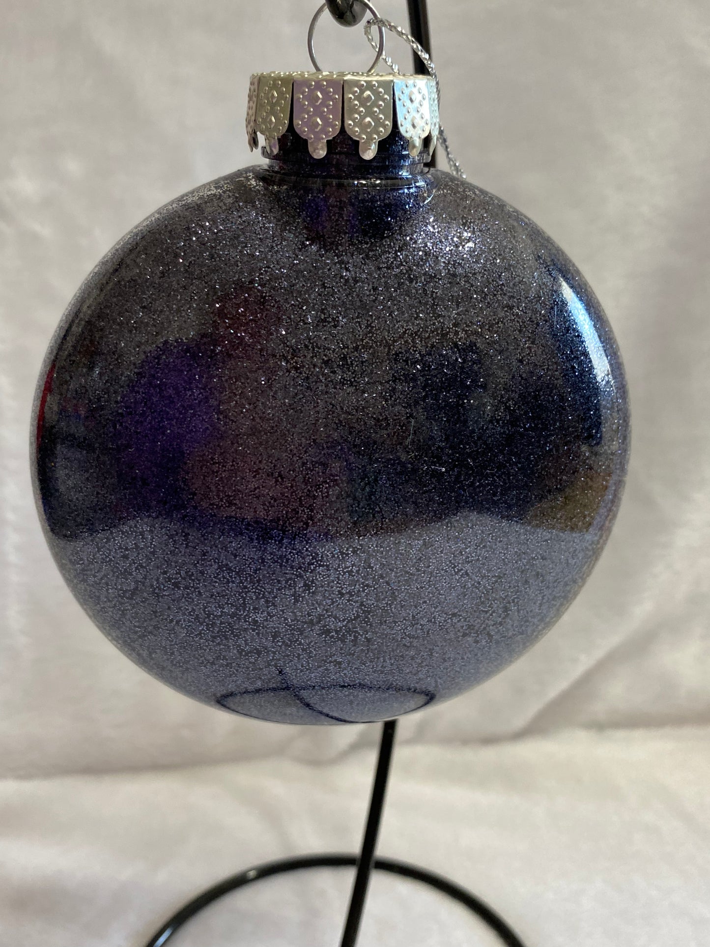 Navy Blue Glitter Christmas Ornament