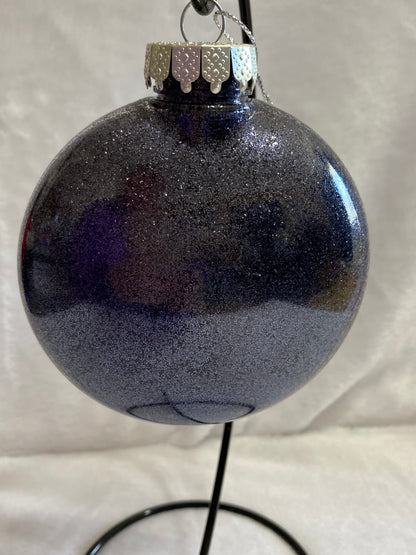 Navy Blue Glitter Christmas Ornament