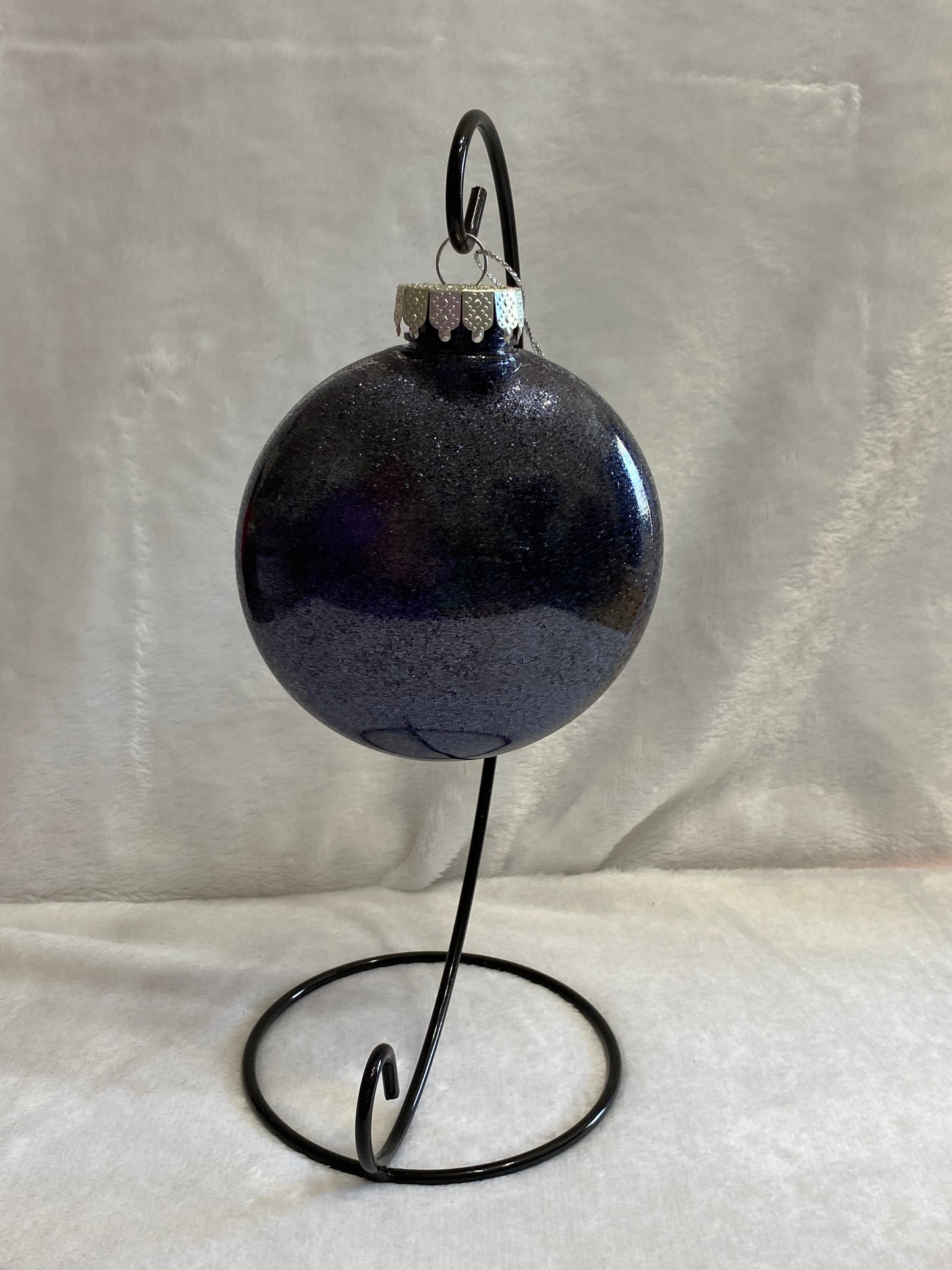Navy Blue Glitter Christmas Ornament