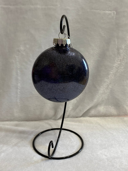 Navy Blue Glitter Christmas Ornament