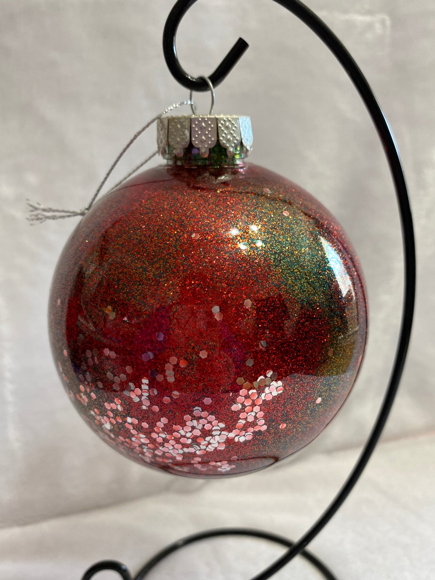 Red & Green With Chunky Glitter Christmas Ornament