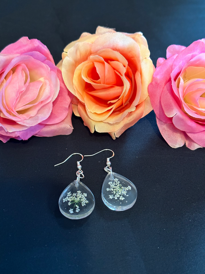 Mini Clear Greenery Earrings