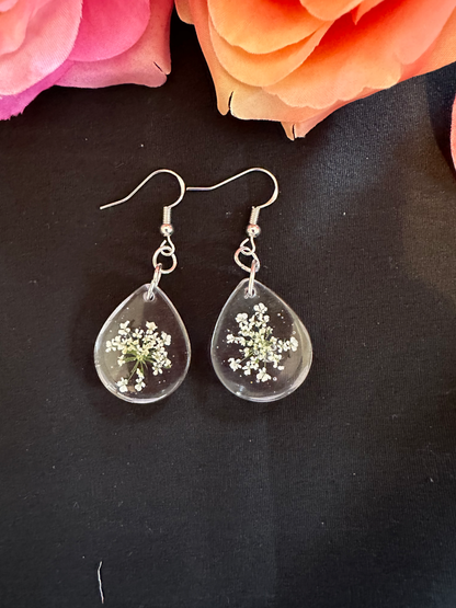 Mini Clear Greenery Earrings