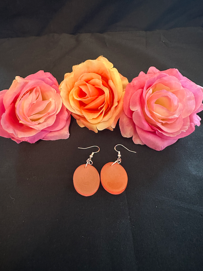 Peach/Light Pink Mini Oval Earrings