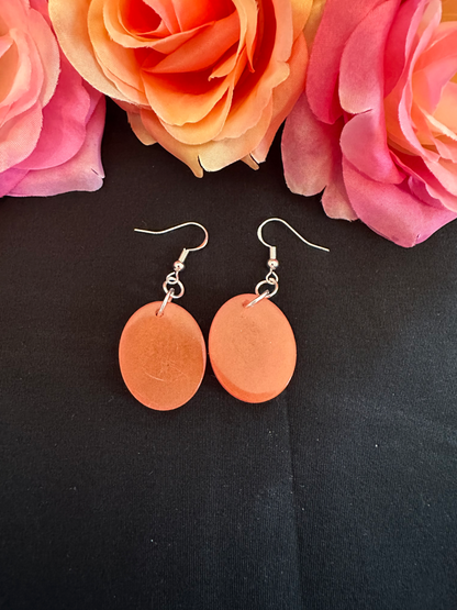 Peach/Light Pink Mini Oval Earrings