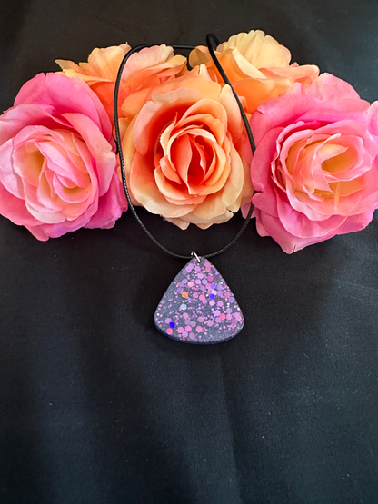 Purple Chunky Glitter Necklace
