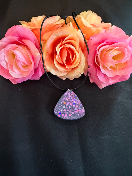 Purple Chunky Glitter Necklace