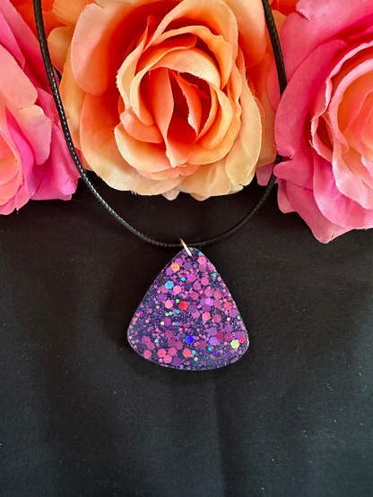 Purple Chunky Glitter Necklace