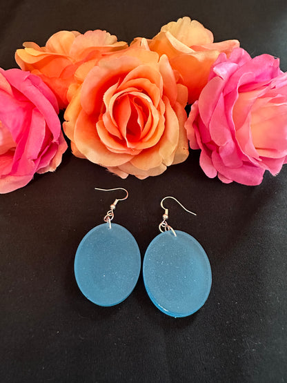 Medium Blue Earrings Oval