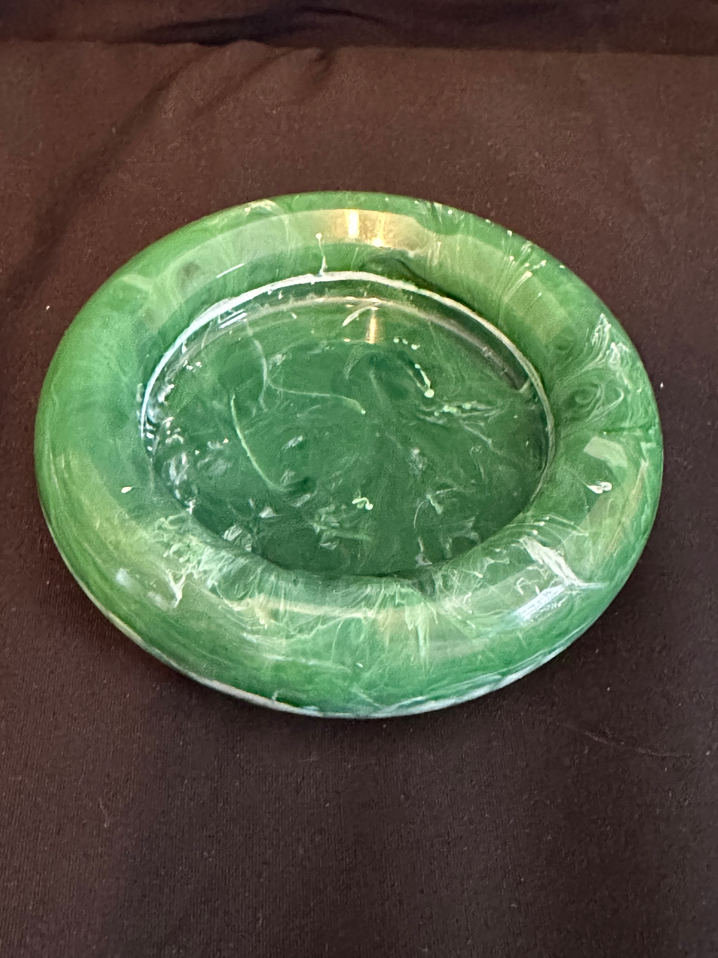 Green with White Swirl Ashtray