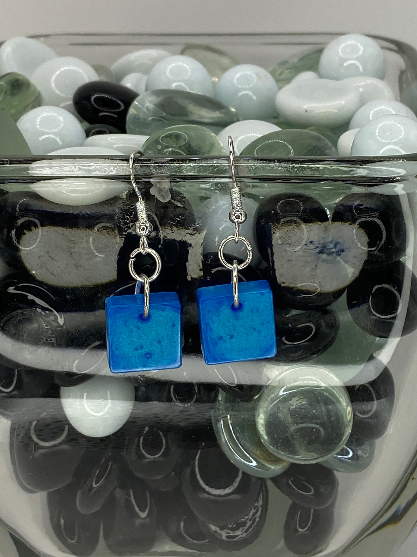 Sky Blue Rectangle Earrings