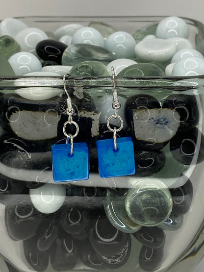 Sky Blue Rectangle Earrings
