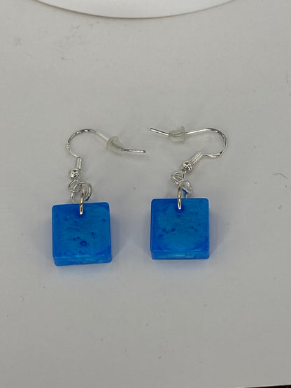 Sky Blue Rectangle Earrings