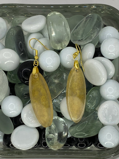 Gold Oval Shaped Earrings