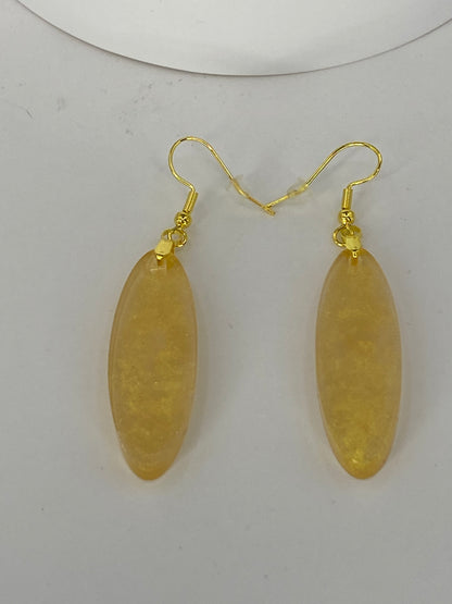 Gold Oval Shaped Earrings