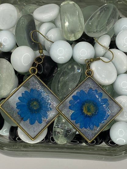Flower with Glitter Earrings