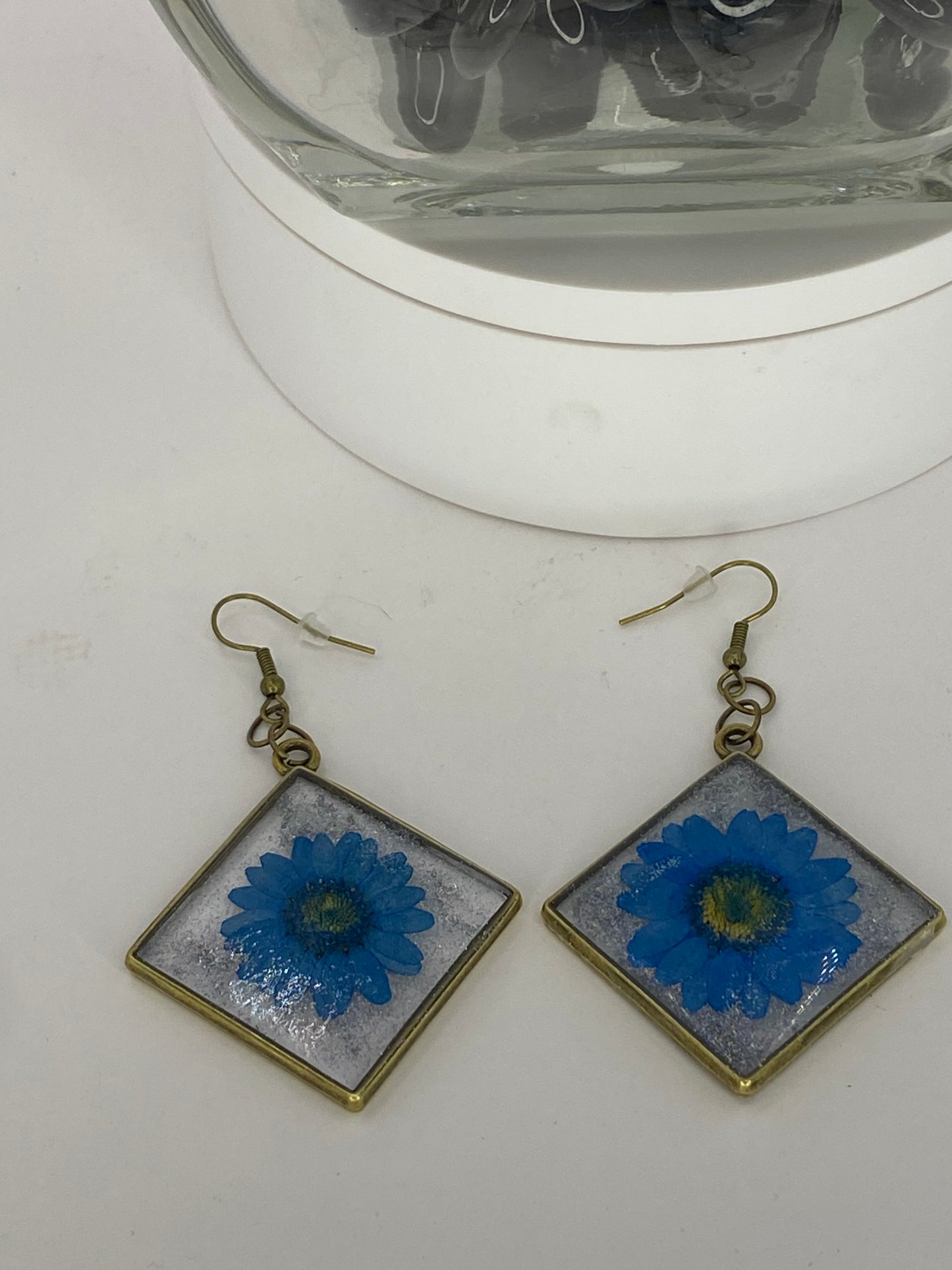 Flower with Glitter Earrings
