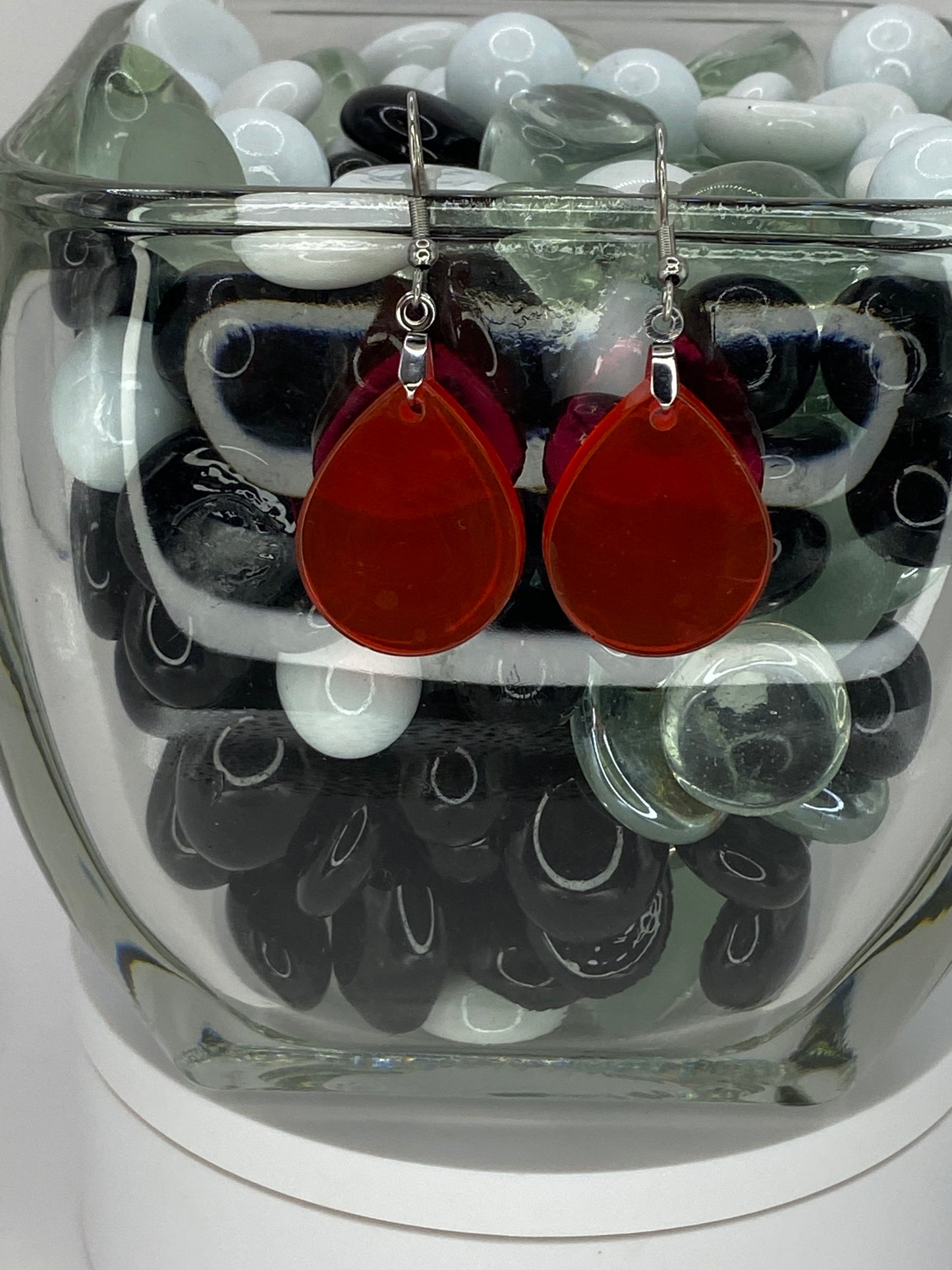 Crimson/Red Teardrop Earrings