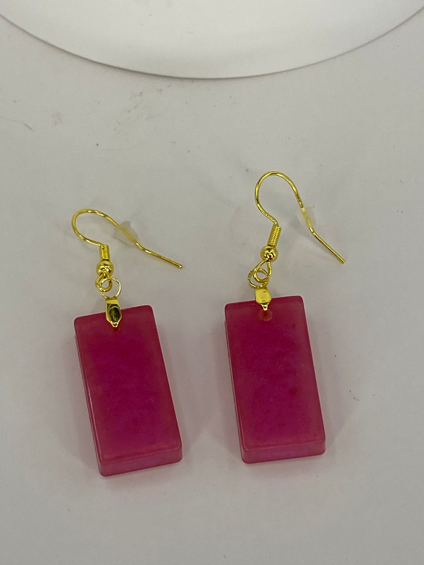 Rose Red Rectangle Earrings