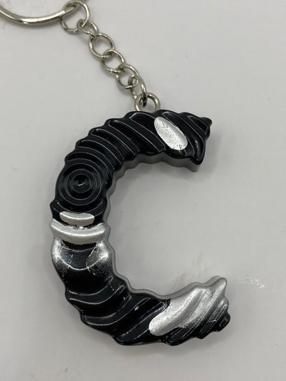 Black & Silver Ripple Letter Keychains