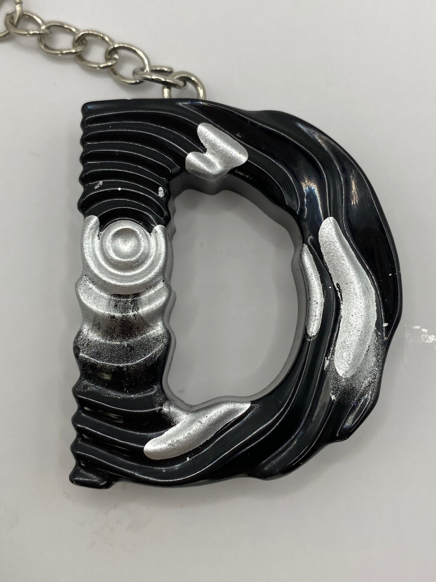 Black & Silver Ripple Letter Keychains