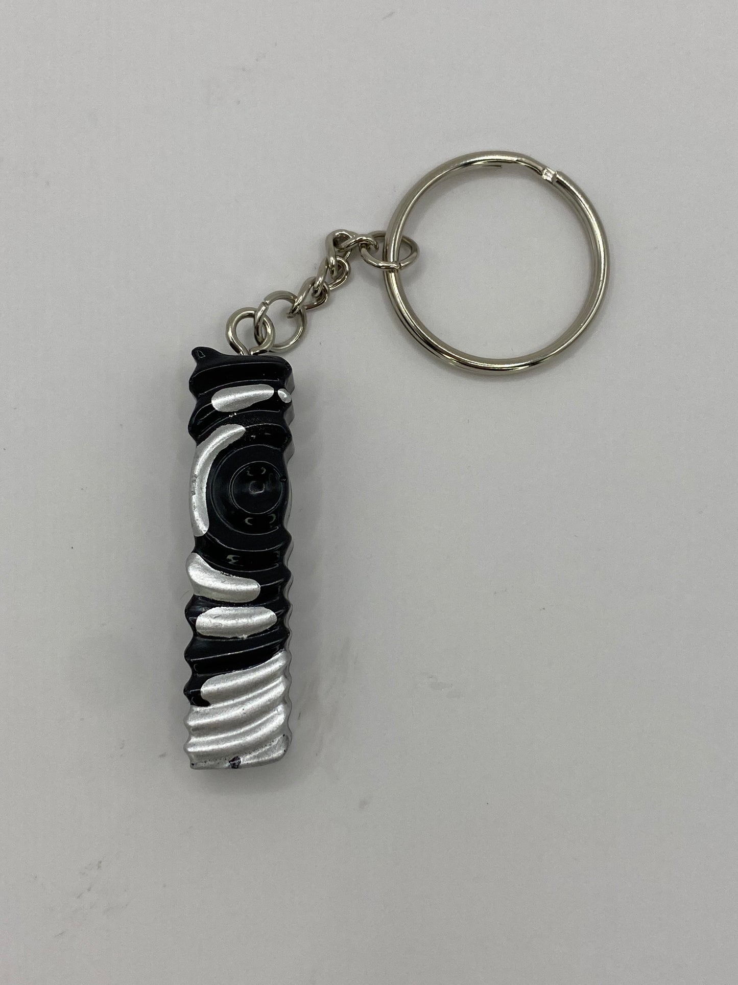 Black & Silver Ripple Letter Keychains