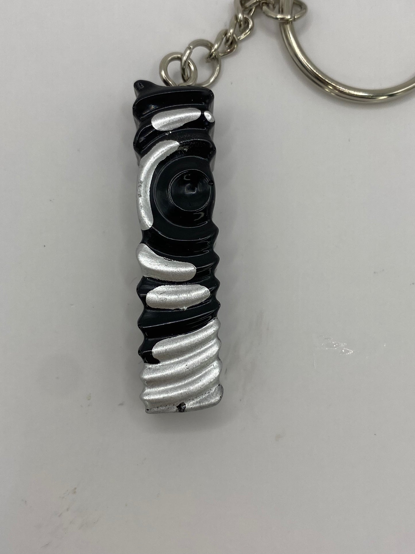 Black & Silver Ripple Letter Keychains