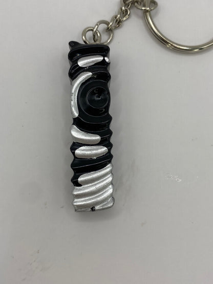 Black & Silver Ripple Letter Keychains