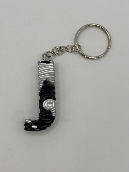 Black & Silver Ripple Letter Keychains