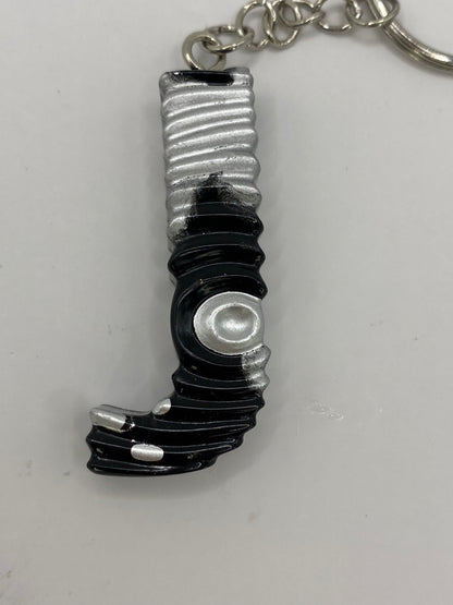 Black & Silver Ripple Letter Keychains