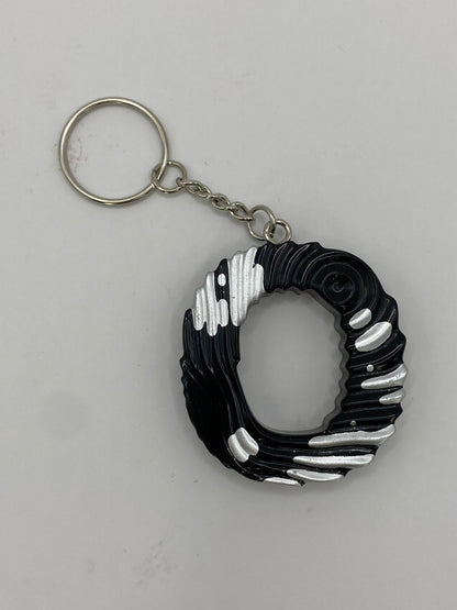 Black & Silver Ripple Letter Keychains